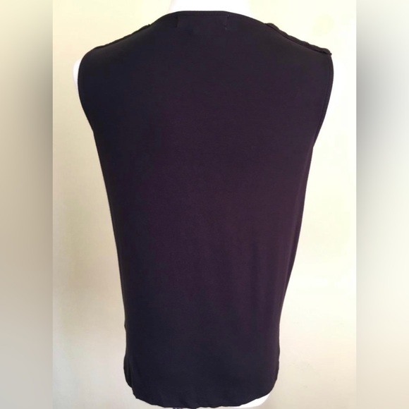 Michael Kors Black Chain Top Size S 4 6 Waterfall Sleeveless Silver Designer - Picture 2 of 6